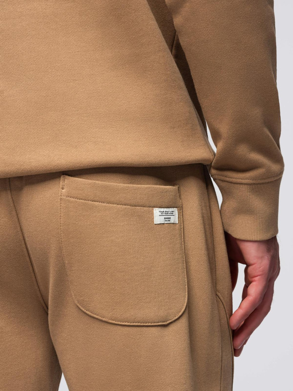 Ombre Clothing Muški pamučni set trenirke mikina + jogger hlače - smeđa V2 Z121 Ombre Clothing