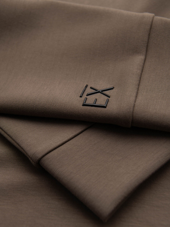 Ombre Clothing Muška mikina s kontrastnim printom i visokim limits - sivo-smeđa V3 OM-SSZP-0211 Ombre Clothing