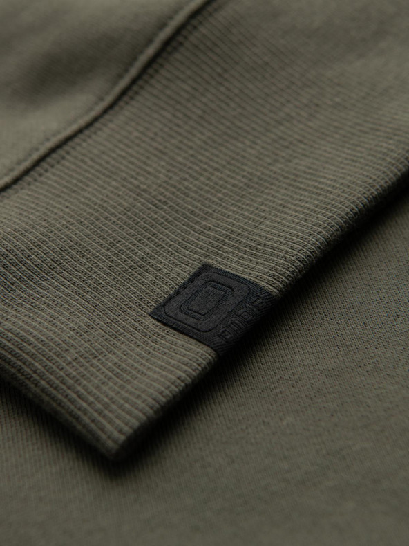 Ombre Clothing Muška mikina s kontrastnom lemom i raglan rukavima - maslinasto zelena V1 OM-SSNZ-0200 Ombre Clothing