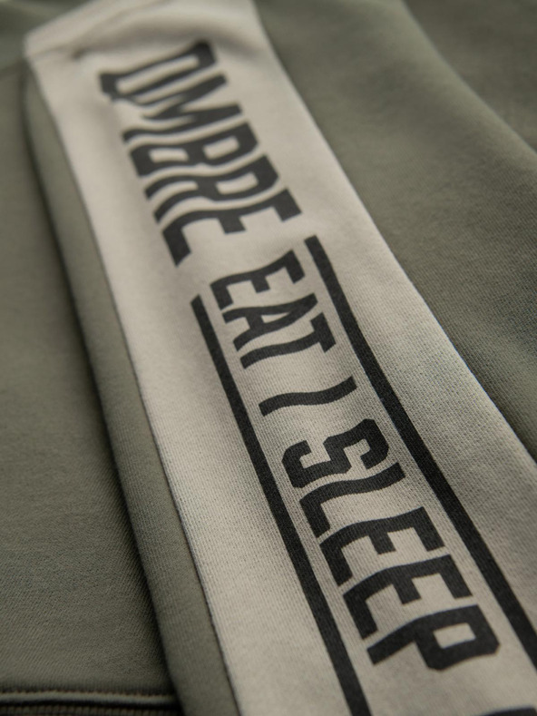 Ombre Clothing Muška mikina s kontrastnom lemom i raglan rukavima - maslinasto zelena V1 OM-SSNZ-0200 Ombre Clothing