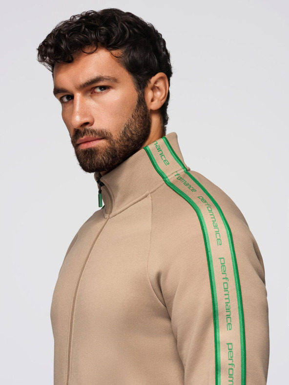 Ombre Clothing Muški set trenirke rastezljiva mikina + jogger hlače - svijetlo smeđa V1 Z113 Ombre Clothing