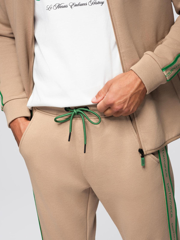 Ombre Clothing Muški set trenirke rastezljiva mikina + jogger hlače - svijetlo smeđa V1 Z113 Ombre Clothing