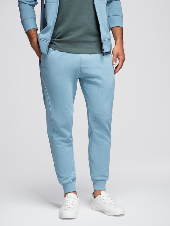 Ombre Clothing Muški set trenirke mikina s kapuljačom + jogger hlače - svijetlo plava V7 Z119 Ombre Clothing