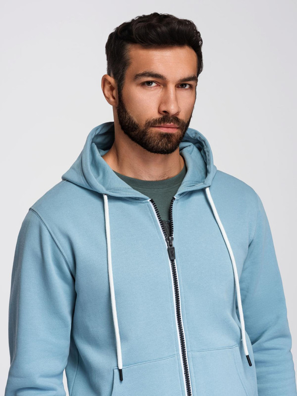 Ombre Clothing Muški set trenirke mikina s kapuljačom + jogger hlače - svijetlo plava V7 Z119 Ombre Clothing