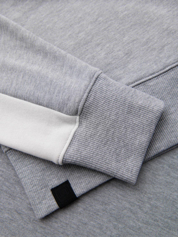 Ombre Clothing Muška mikina s kontrastnom lemom i raglan rukavima - sivi melir V2 OM-SSNZ-0200 Ombre Clothing