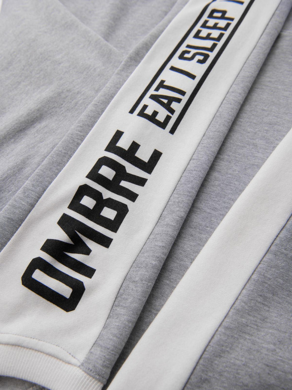 Ombre Clothing Muška mikina s kontrastnom lemom i raglan rukavima - sivi melir V2 OM-SSNZ-0200 Ombre Clothing