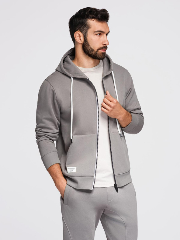 Ombre Clothing Muška trenirka mikina s kapuljačom + jogger hlače - siva V8 Z119 Ombre Clothing