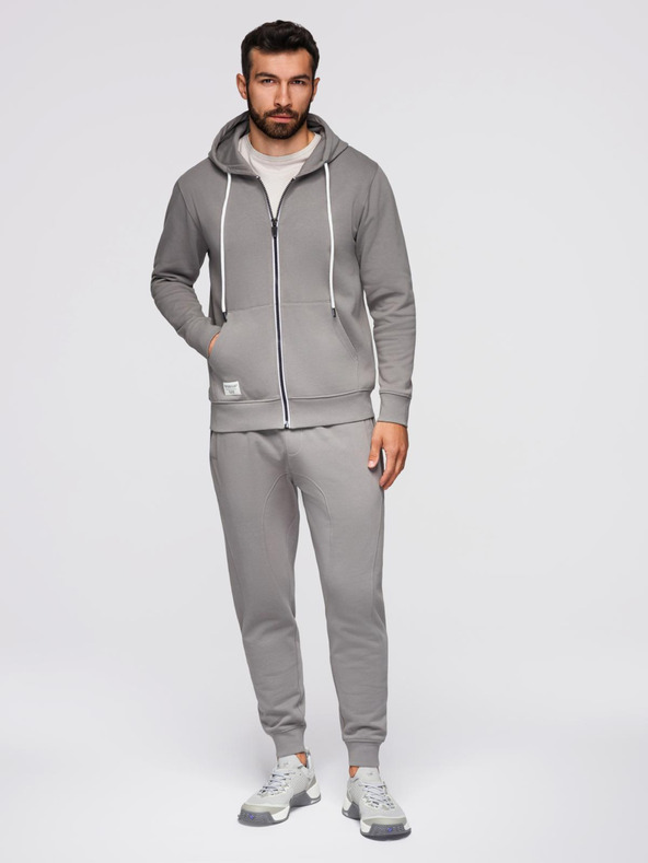 Ombre Clothing Muška trenirka mikina s kapuljačom + jogger hlače - siva V8 Z119 Ombre Clothing