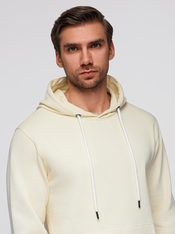 Ombre Clothing Muška pamučna trenirka klokanka + jogger hlače - kremasta V11 Z121 Ombre Clothing