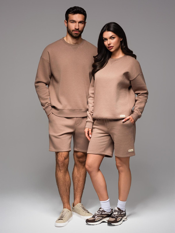 Ombre Clothing UNISEX trenirka mikina + šorts - smeđa V16 Z108 Ombre Clothing