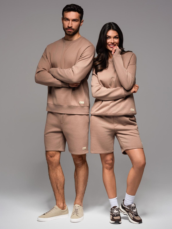 Ombre Clothing UNISEX trenirka mikina + šorts - smeđa V16 Z108 Ombre Clothing