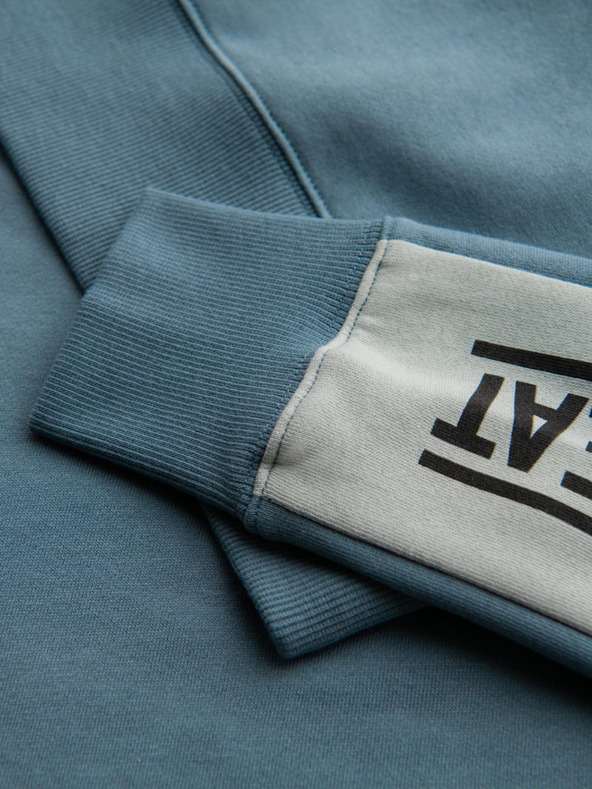 Ombre Clothing Muška mikina s kontrastnim lemovanjem i raglan rukavima - izbijeljeni tirkizni V4 OM-SSNZ-0200 Ombre Clothing