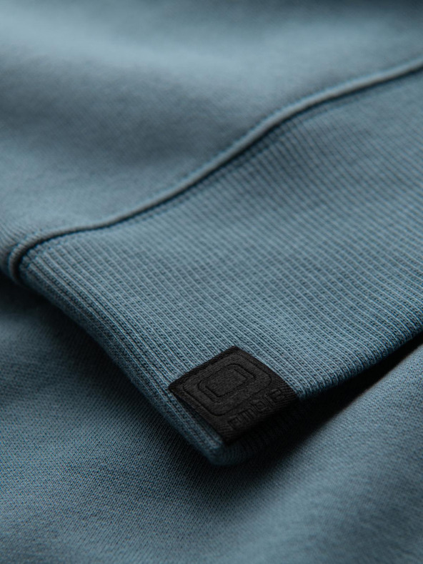 Ombre Clothing Muška mikina s kontrastnim lemovanjem i raglan rukavima - izbijeljeni tirkizni V4 OM-SSNZ-0200 Ombre Clothing