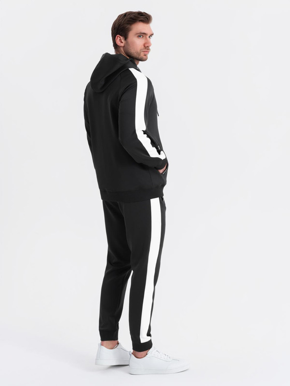 Ombre Clothing Muška oldschool trenirka mikina s kapuljačom + jogger hlače - crna V1 Z118 Ombre Clothing