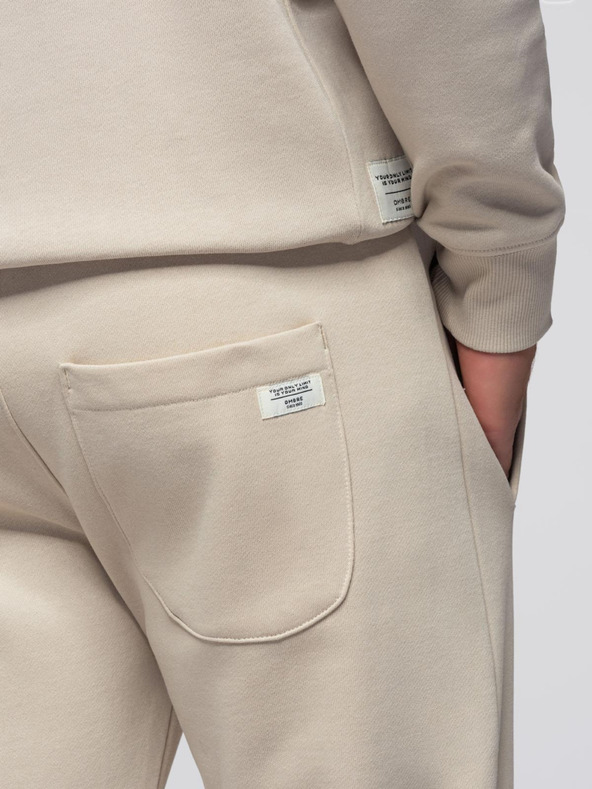 Ombre Clothing Muška trenirka mikina s okruglim izrezom + hlače regular fit - bež V1 Z122 Ombre Clothing