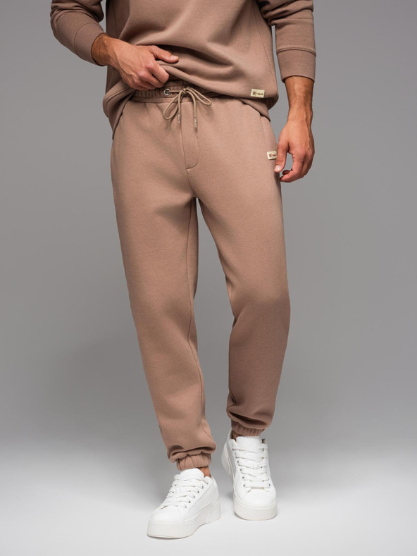 Ombre Clothing UNISEX trenirka u sportskom stilu s hlačama i mikinom - smeđa V16 Z109 Ombre Clothing