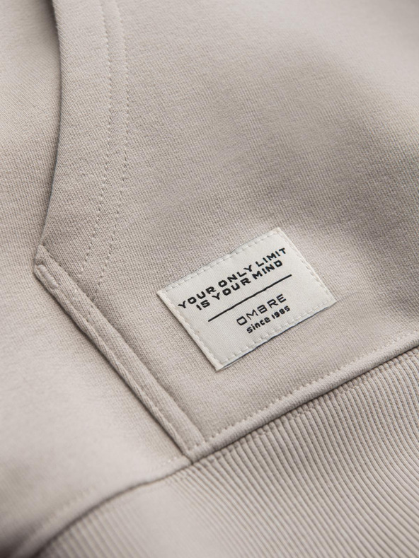 Ombre Clothing Muška mikina BASIC s klokanskom torbom i kapuljačom - светлo bež V1 B1674 Ombre Clothing