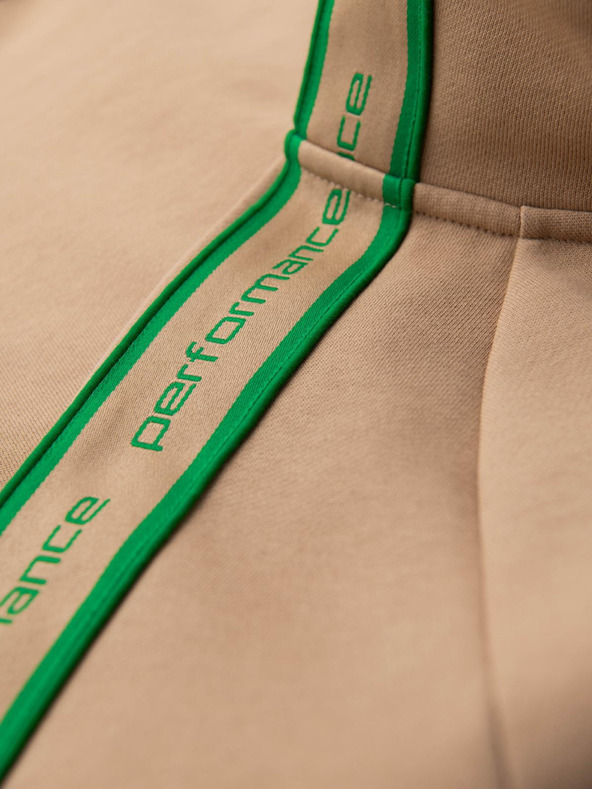 Ombre Clothing Muška mikina s patentnim zatvaračem i visokim ovratnikom - smeđa V1 OM-SSZP-0224 Ombre Clothing