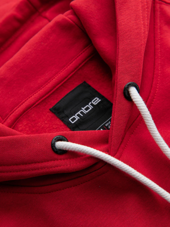 Ombre Clothing Muška mikina s kapuljačom i univerzitetskim printom - crvena V1 B1714 Ombre Clothing