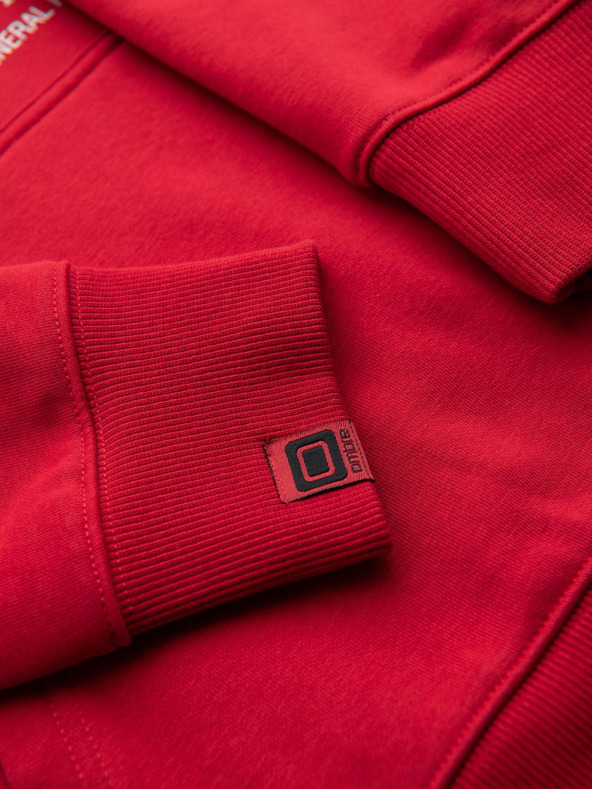 Ombre Clothing Muška mikina s kapuljačom i univerzitetskim printom - crvena V1 B1714 Ombre Clothing