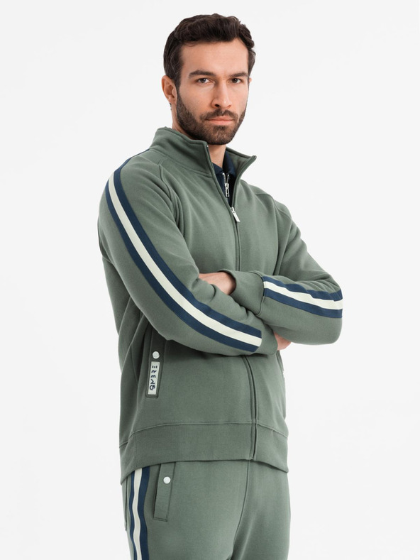 Ombre Clothing Muška trenirka mikina + jogger hlače - maslinasta V2 Z114 Ombre Clothing