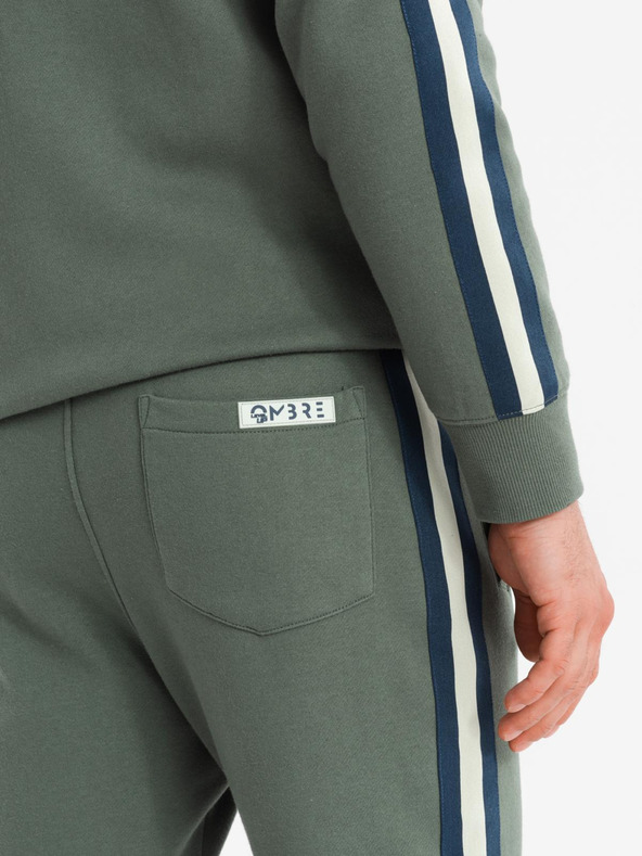 Ombre Clothing Muška trenirka mikina + jogger hlače - maslinasta V2 Z114 Ombre Clothing