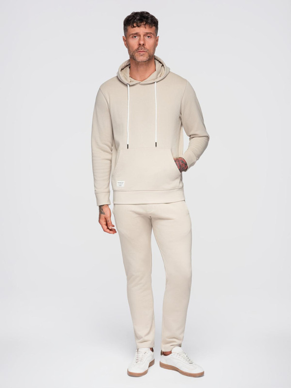 Ombre Clothing Muška trenirka mikina + hlače regular fit - bež V1 Z120 Ombre Clothing