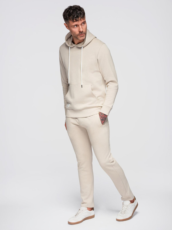 Ombre Clothing Muška trenirka mikina + hlače regular fit - bež V1 Z120 Ombre Clothing