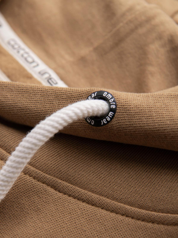 Ombre Clothing Muška mikina BASIC s klokanskom torbom i kapuljačom - smeđa V2 B1674 Ombre Clothing