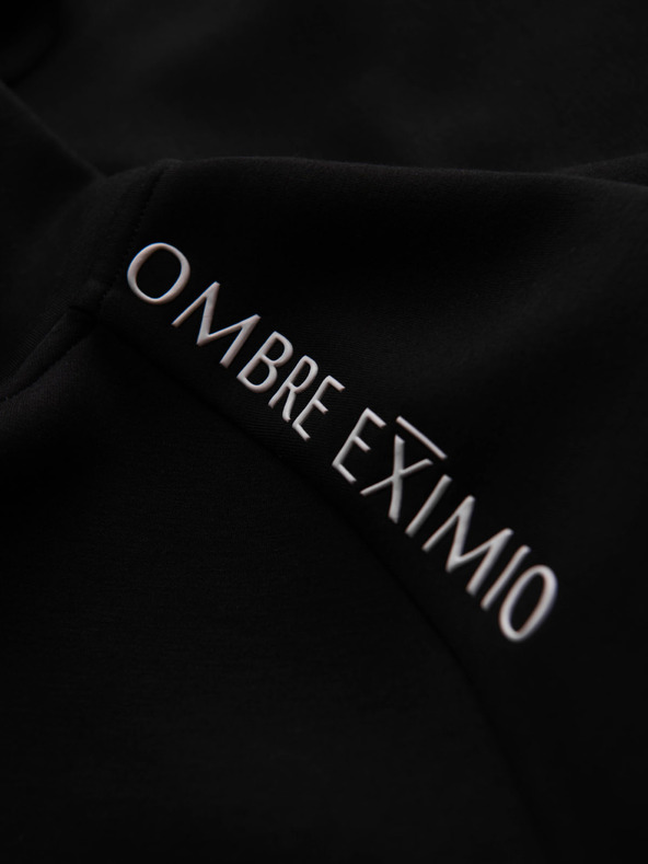 Ombre Clothing Muška mikina s stojećim ovratnikom i kapuljačom - crna V1 OM-SSZP-0216 Ombre Clothing