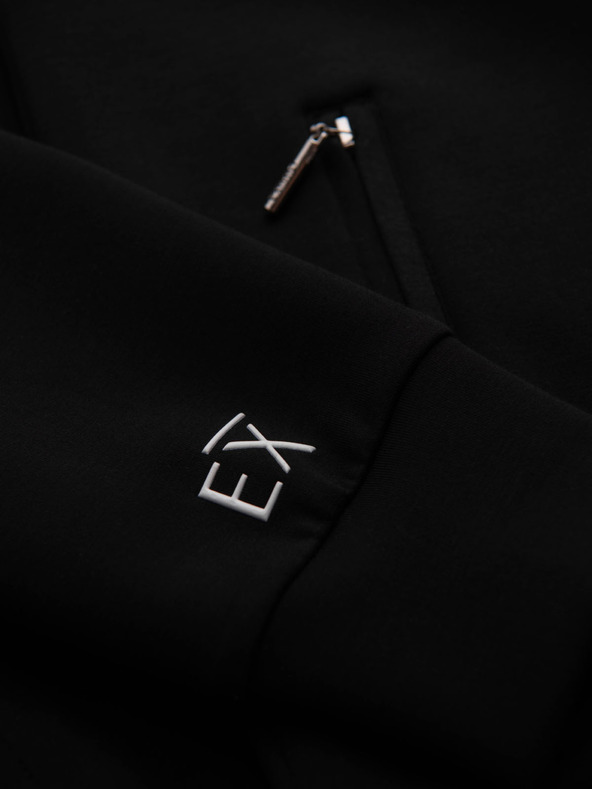 Ombre Clothing Muška mikina s stojećim ovratnikom i kapuljačom - crna V1 OM-SSZP-0216 Ombre Clothing