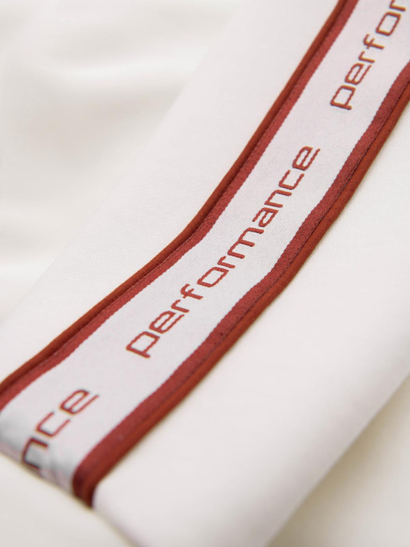 Ombre Clothing Muška elastična mikina s lemovanjem i visokim ovratnikom - kremasta V2 OM-SSZP-0224 Ombre Clothing