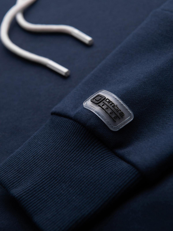 Ombre Clothing Muška dukserica s kontrastnim prošivanjem i kapuljačom - tamno plava V2 OM-SSNZ-0250 Ombre Clothing