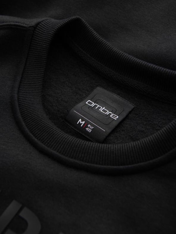 Ombre Clothing Klasična muška dukserica s natpisima - crna V4 B1711 Ombre Clothing