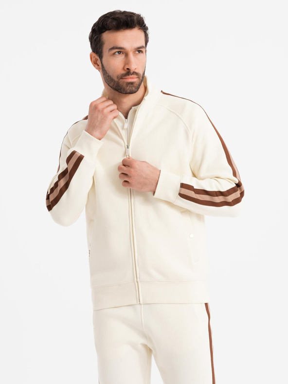 Ombre Clothing Muški trenerka set dukserica + trenirka joggers - kremasta V3 Z114 Ombre Clothing