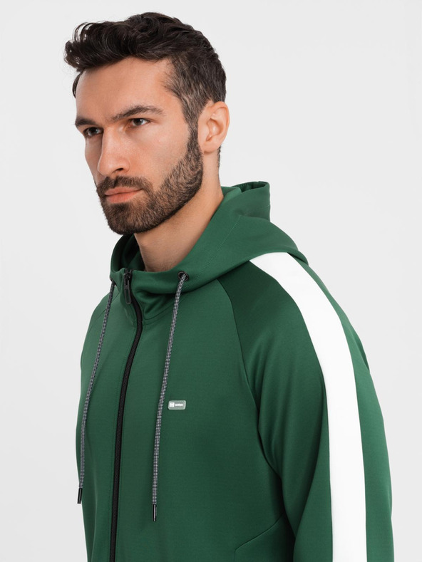 Ombre Clothing Muški oldschool trenerka set dukserica s kapuljačom + hlače jogger - tamno zelena V7 Z118 Ombre Clothing