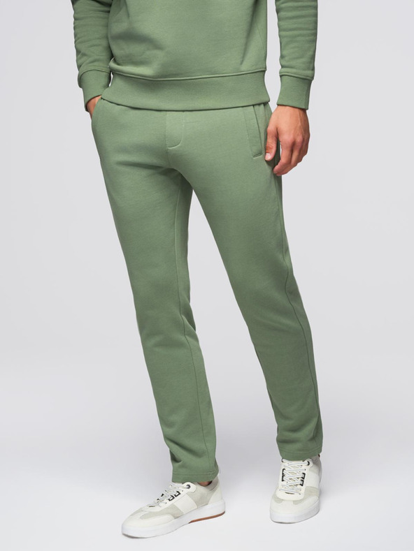 Ombre Clothing Muška trenerka majica sa okruglim izrezom + hlače regular fit - svjetlo zelena V3 Z122 Ombre Clothing