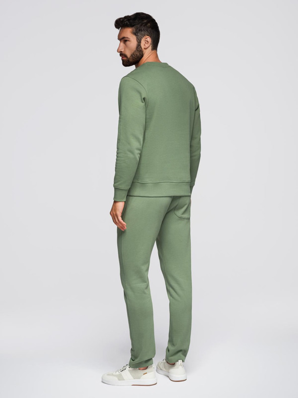 Ombre Clothing Muška trenerka majica sa okruglim izrezom + hlače regular fit - svjetlo zelena V3 Z122 Ombre Clothing