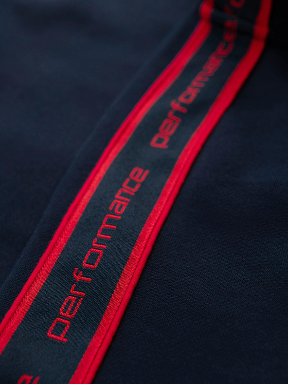 Ombre Clothing Muška majica sa zatvaračem i visokim ovratnikom - tamno plava V3 OM-SSZP-0224 Ombre Clothing