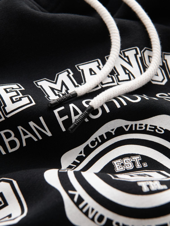 Ombre Clothing Muška majica sa kapuljačom i grafikom - crna V3 B1714 Ombre Clothing