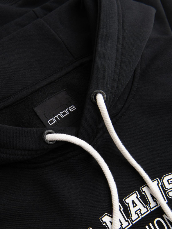 Ombre Clothing Muška majica sa kapuljačom i grafikom - crna V3 B1714 Ombre Clothing