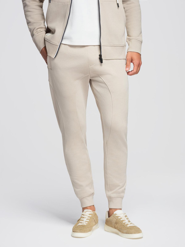 Ombre Clothing Muška trenerka majica sa kapuljačom + hlače jogger - bež V1 Z119 Ombre Clothing