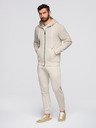 Ombre Clothing Muška trenerka majica sa kapuljačom + hlače jogger - bež V1 Z119 Ombre Clothing