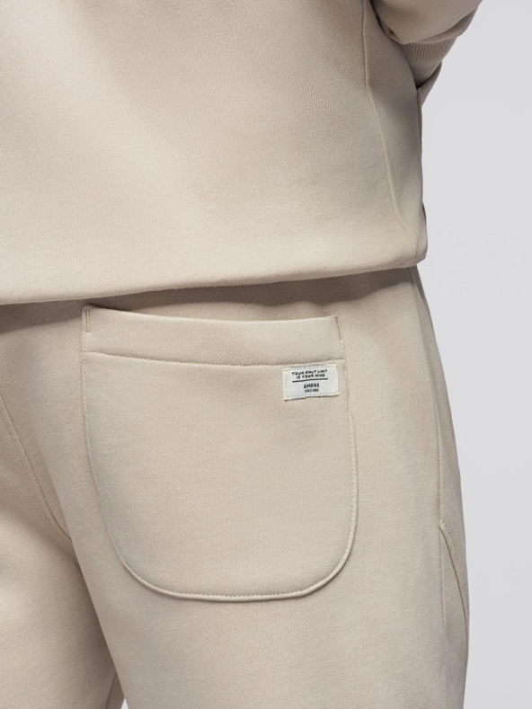 Ombre Clothing Muška trenerka majica sa kapuljačom + hlače jogger - bež V1 Z119 Ombre Clothing