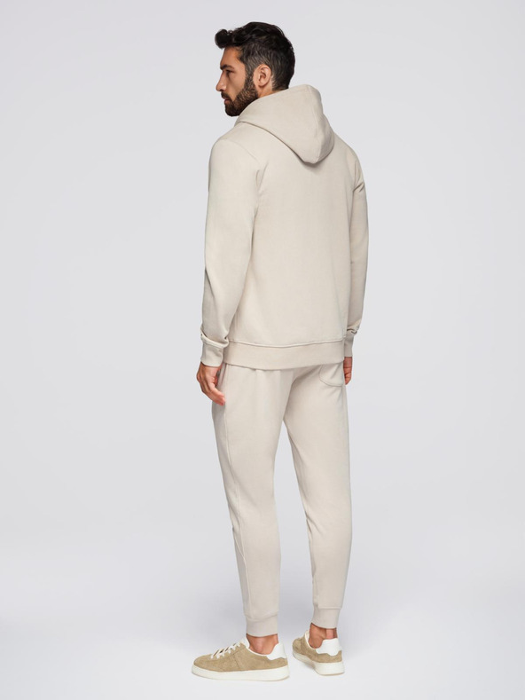 Ombre Clothing Muška trenerka majica sa kapuljačom + hlače jogger - bež V1 Z119 Ombre Clothing