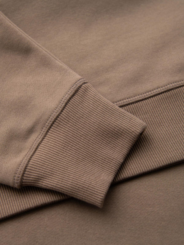 Ombre Clothing Klasicna muska majica sa okruglim izrezom - svjetlo smedja V3 OM-SSNZ-0243 Ombre Clothing