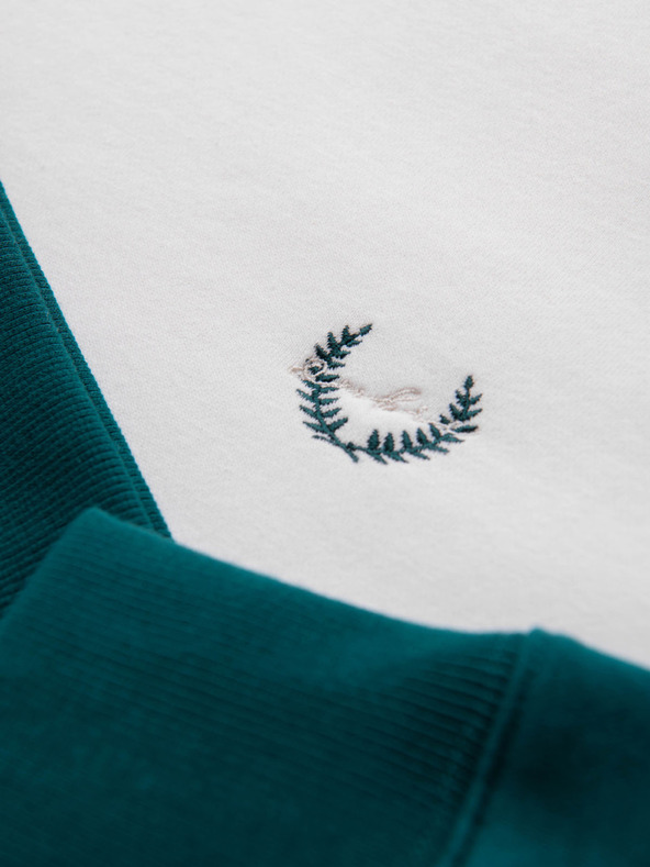 Ombre Clothing Muška kontrastna majica sa raglan rukavima - kremasta i tamno zelena V1 OM-SSNZ-0239 Ombre Clothing