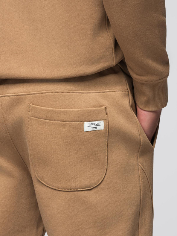 Ombre Clothing Muška trenerka majica sa kapuljačom + hlače jogger - kamela V2 Z119 Ombre Clothing