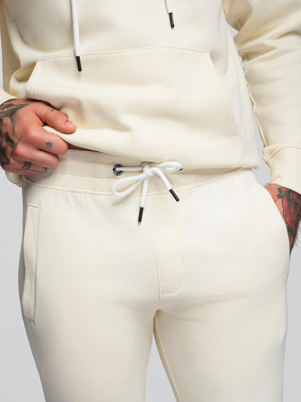 Ombre Clothing Muška trenerka majica + hlače regular fit - kremasta V11 Z120 Ombre Clothing