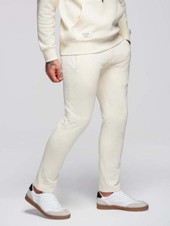 Ombre Clothing Muška trenerka majica + hlače regular fit - kremasta V11 Z120 Ombre Clothing